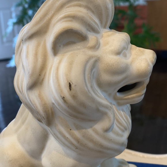 Vintage Chinese Foo Dog Ceramic Bisque Statues - Bookends - Shelf Decor - Picture 8 of 13